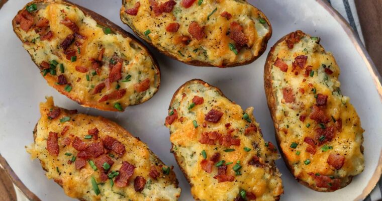 Patatas rellenas asadas en freidora de aire