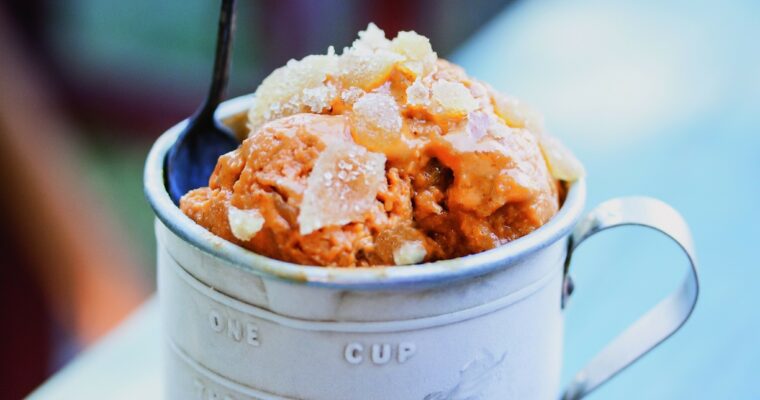 Helado vegano de zanahoria y jengibre