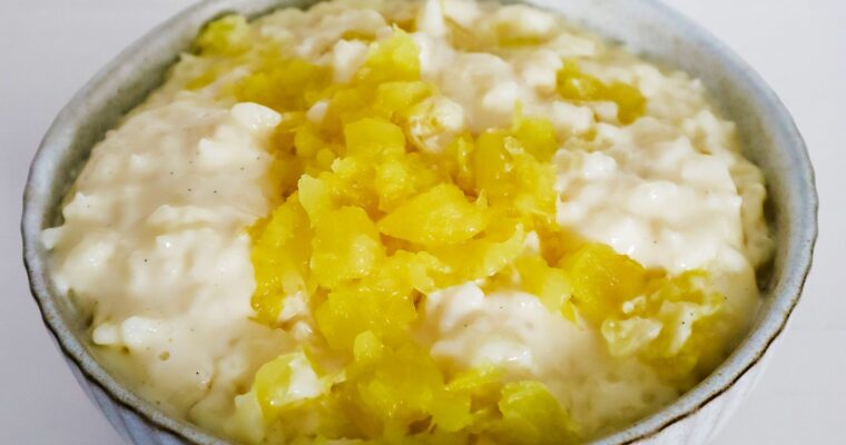 Pudín de arroz con piña