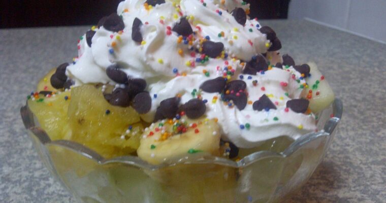 plátano y chispas de chocolate Ensalada