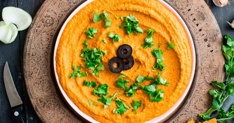 Zanahoria rostizada y hummus de eneldo